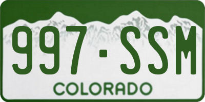CO license plate 997SSM