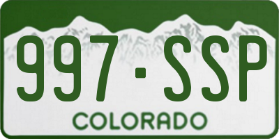 CO license plate 997SSP