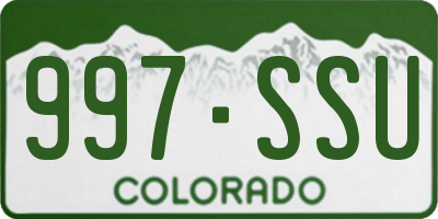 CO license plate 997SSU