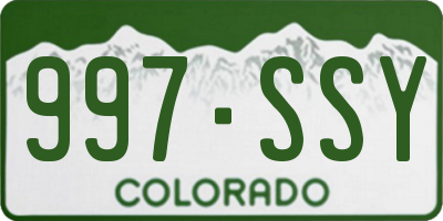 CO license plate 997SSY