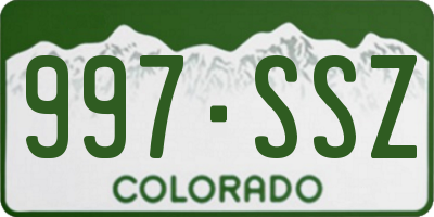 CO license plate 997SSZ