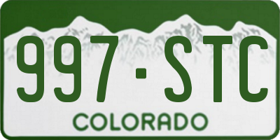 CO license plate 997STC