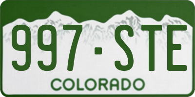 CO license plate 997STE