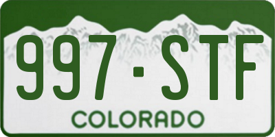 CO license plate 997STF