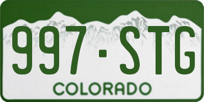 CO license plate 997STG