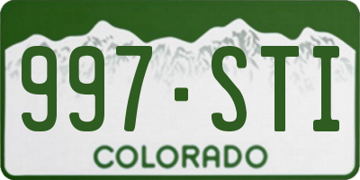 CO license plate 997STI