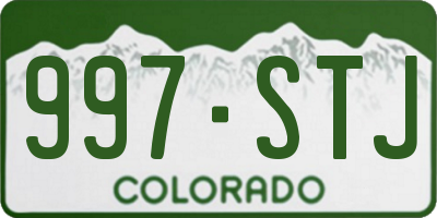 CO license plate 997STJ