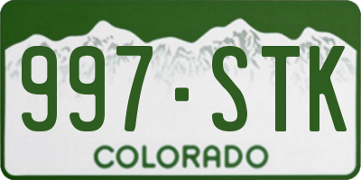 CO license plate 997STK