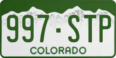 CO license plate 997STP