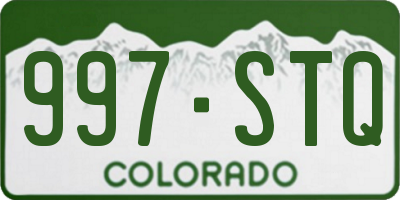 CO license plate 997STQ