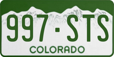 CO license plate 997STS