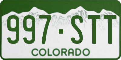 CO license plate 997STT