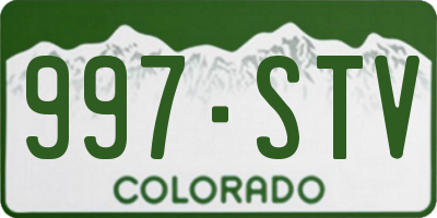 CO license plate 997STV