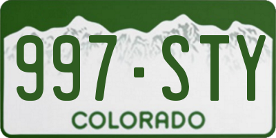 CO license plate 997STY