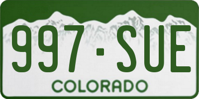 CO license plate 997SUE