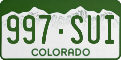 CO license plate 997SUI