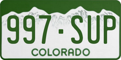CO license plate 997SUP