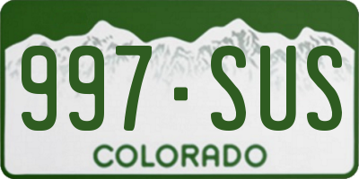 CO license plate 997SUS