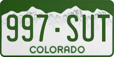 CO license plate 997SUT