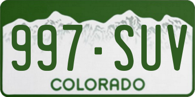CO license plate 997SUV