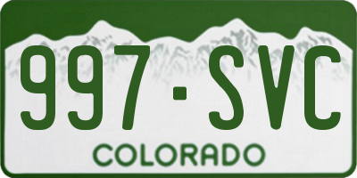 CO license plate 997SVC