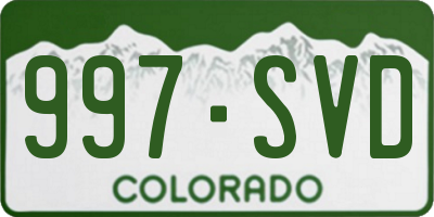 CO license plate 997SVD