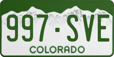 CO license plate 997SVE