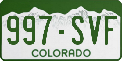 CO license plate 997SVF