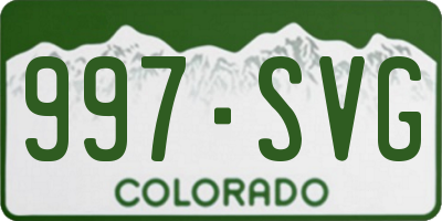 CO license plate 997SVG