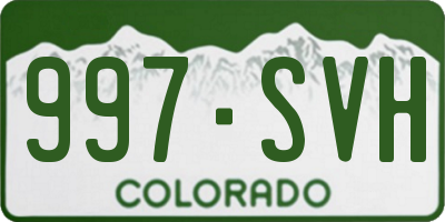 CO license plate 997SVH