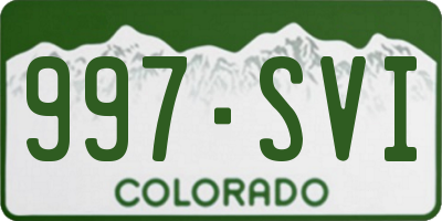 CO license plate 997SVI