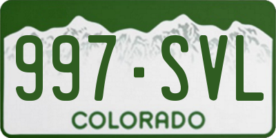 CO license plate 997SVL