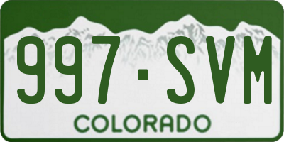 CO license plate 997SVM