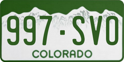 CO license plate 997SVO