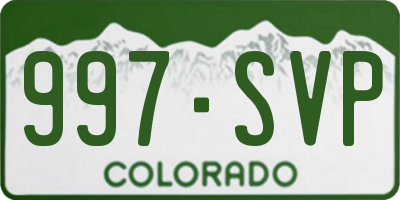 CO license plate 997SVP