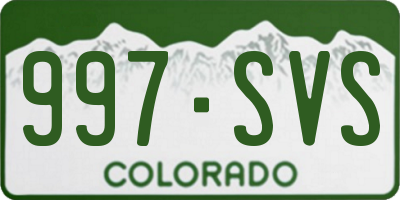 CO license plate 997SVS