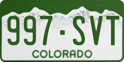 CO license plate 997SVT