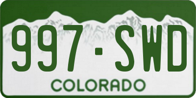 CO license plate 997SWD