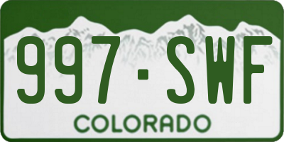 CO license plate 997SWF