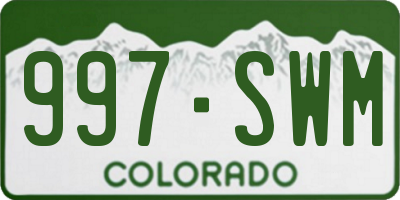 CO license plate 997SWM