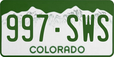 CO license plate 997SWS