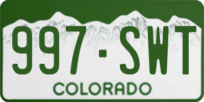 CO license plate 997SWT