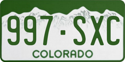 CO license plate 997SXC