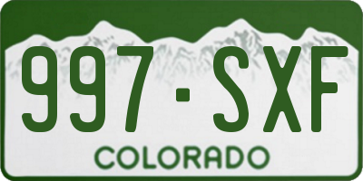 CO license plate 997SXF