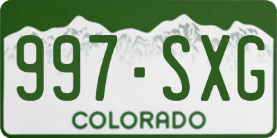 CO license plate 997SXG
