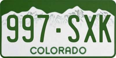 CO license plate 997SXK