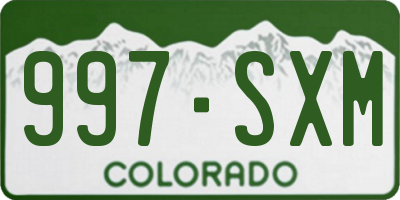 CO license plate 997SXM