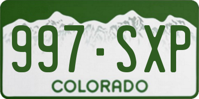 CO license plate 997SXP