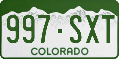 CO license plate 997SXT