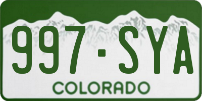 CO license plate 997SYA